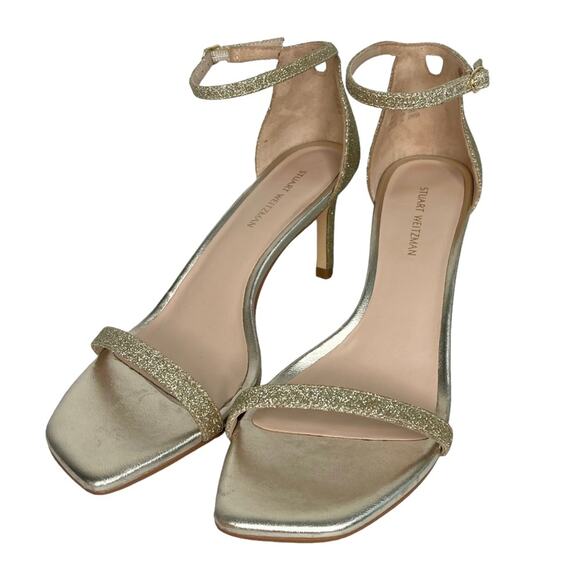 Stuart Weitzman Amelina Giltter Sandals 6 - Picture 3 of 10